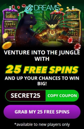 25 No Deposit Free Spins for USA Players at Dreams Casino 25 No Deposit Free Spins for USA Players at Dreams Casino