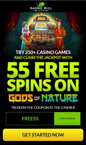 No Deposit Bonus at Raging Bull Slots Casino: 55 Free Spins No Deposit Bonus at Raging Bull Slots Casino: 55 Free Spins
