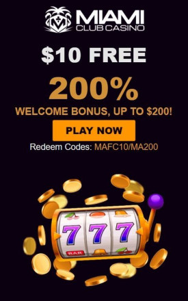 10$ No Deposit Bonus for Registration at Miami Club Casino 10$ No Deposit Bonus for Registration at Miami Club Casino
